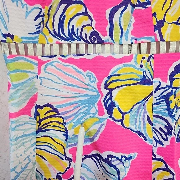Lilly Pulitzer Ladies Size 12 Iggy Shift Dress Sleeveless Floral Zip Back